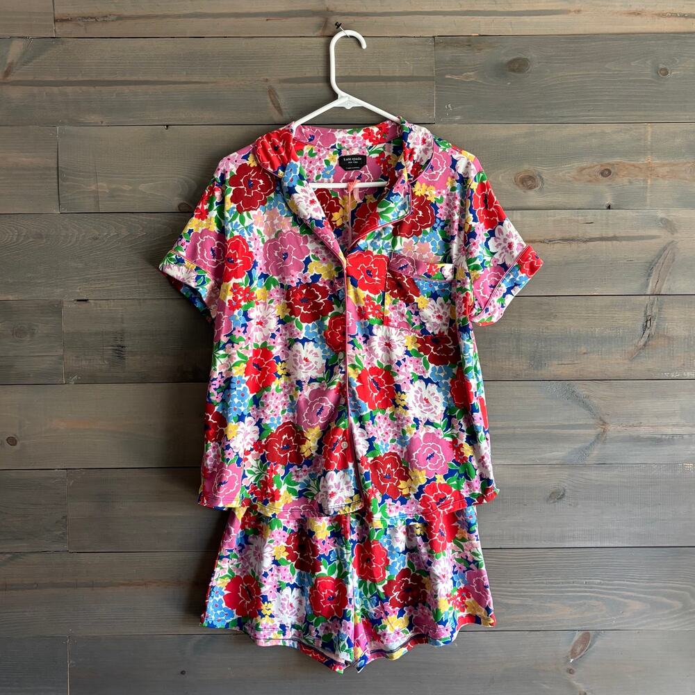 KATE SPADE New York | Floral Pajama Set Shorts Short-Sleeve Top Size Large